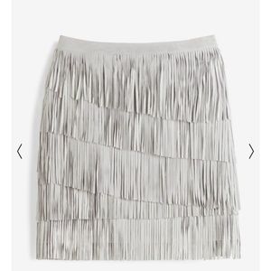 Beautiful soft gray suede fringe skirt